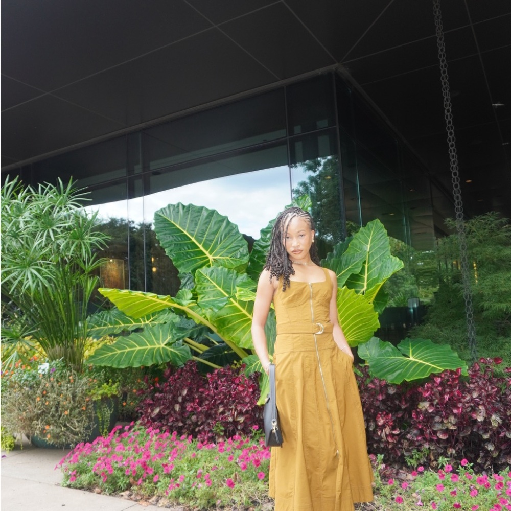 Mustard Yellow Dress with Belt
